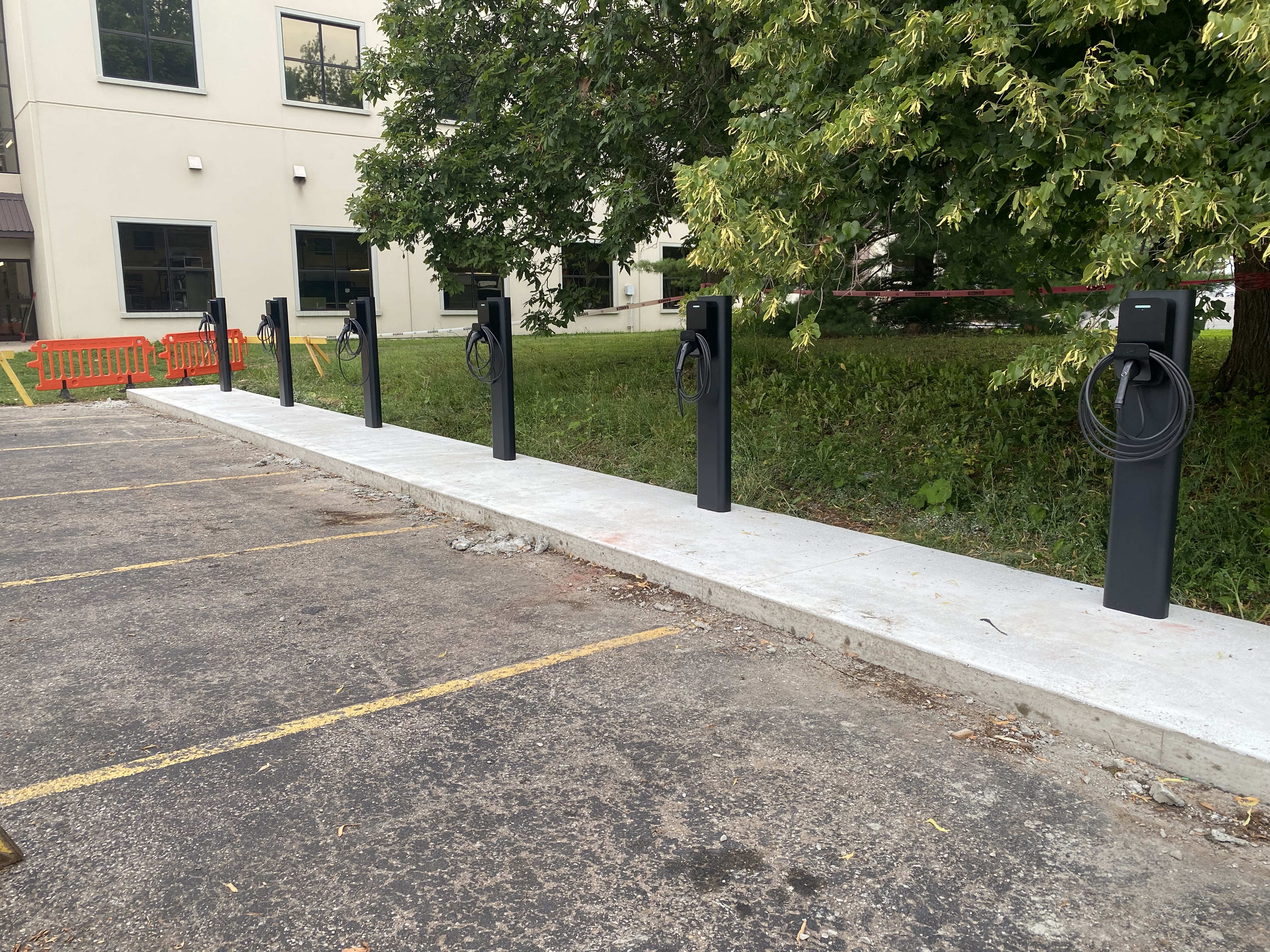Multiple Charger Parking Lot Installation